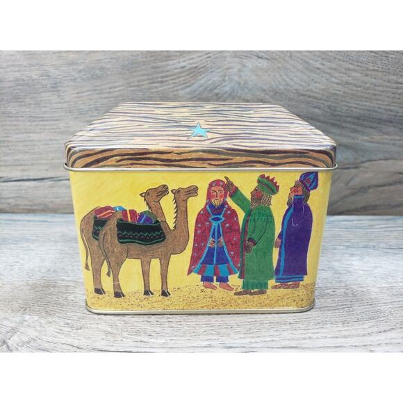 1993 Tinscapes Collectable Tin Jesus Is Born Empty - Picture 4 of 9